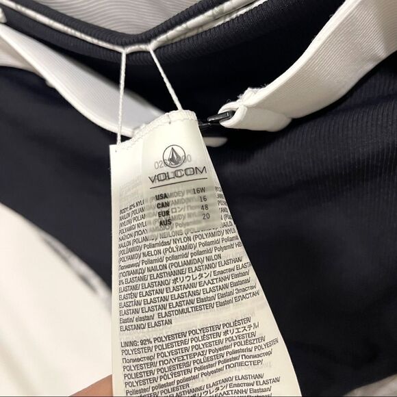 Volcom Simply Rib Retro Black White Bikini High Waisted Bottom 16W - Picture 6 of 6